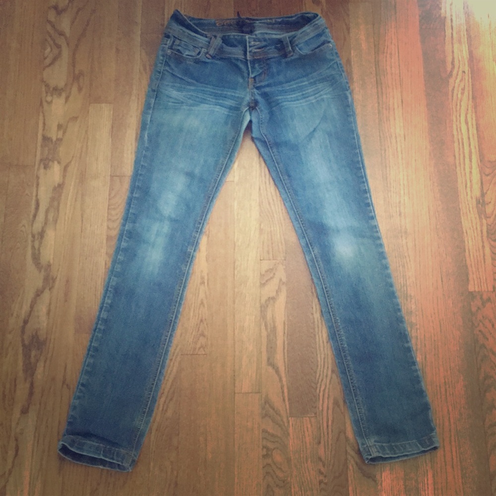 Blue straight leg jeans
